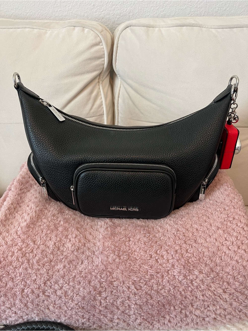 Michael Kors Merritt Medium Pebbled Leather Convertible Shoulder Bag